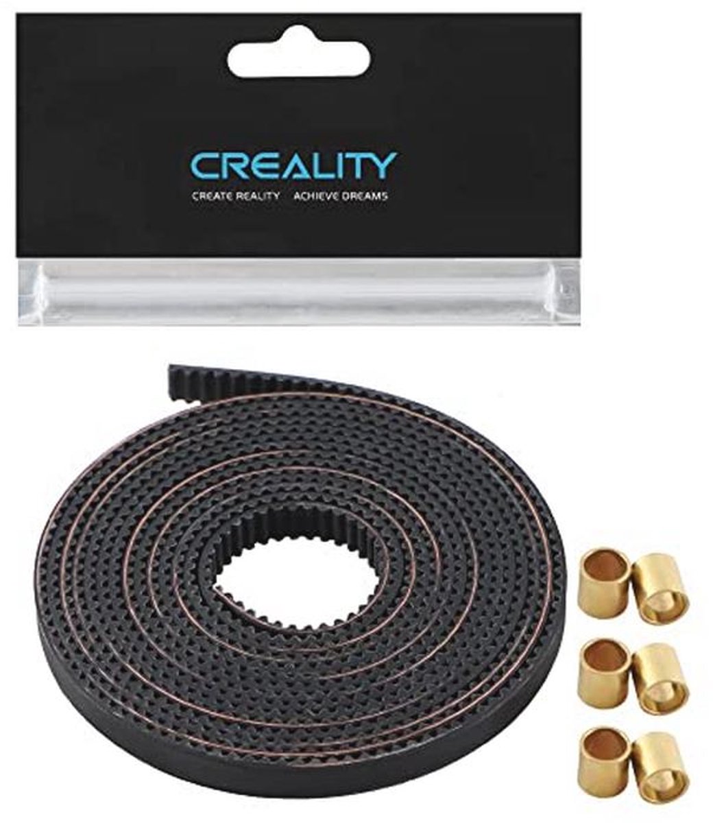 Timing Belt 2m voor 3D Printers - 2GT Open Timing Belt 6mm Breed met 6 Koperen Sleeves
