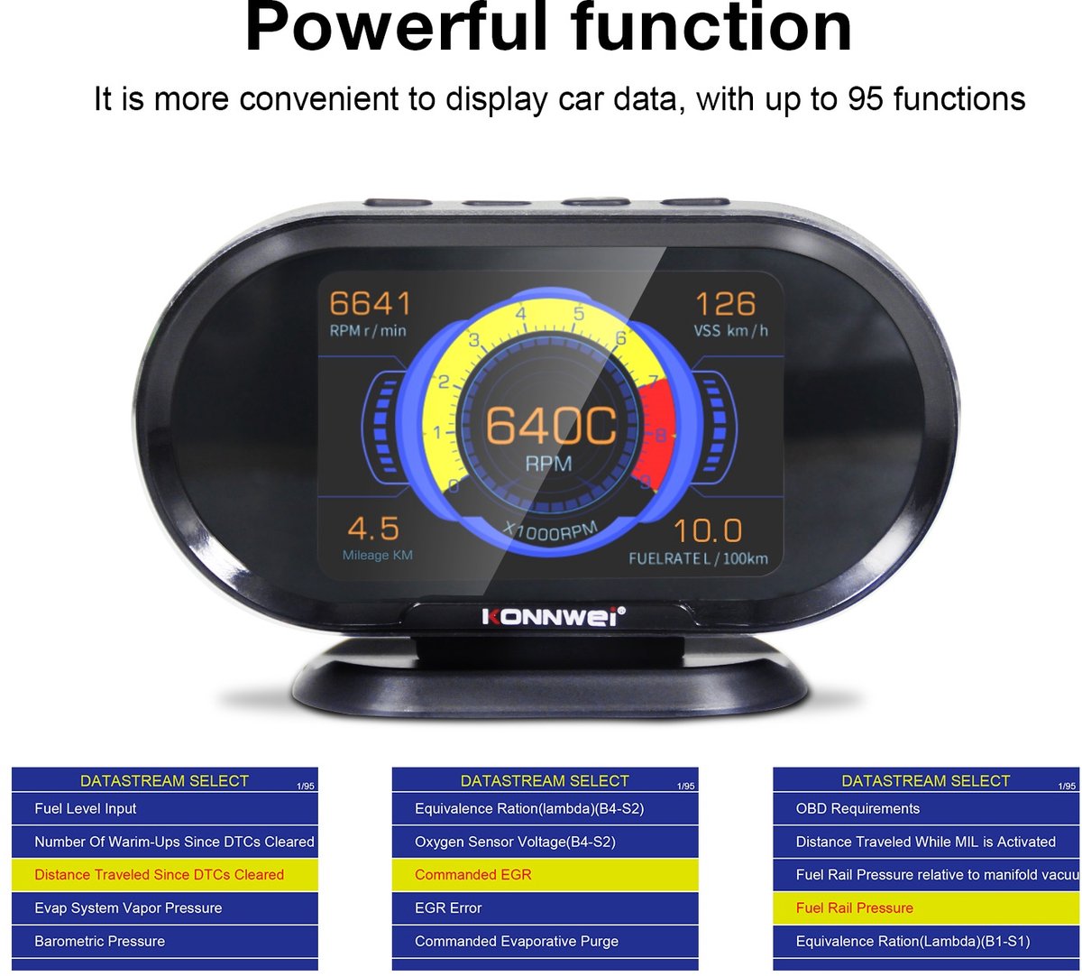 KONNWEI KW206 OBD2 HUD boordcomputer thumbnail 3