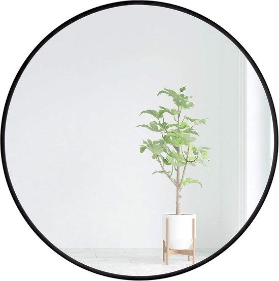 Hosoncovy houten frame wandspiegel met riem ronde make-upspiegel 30 cm