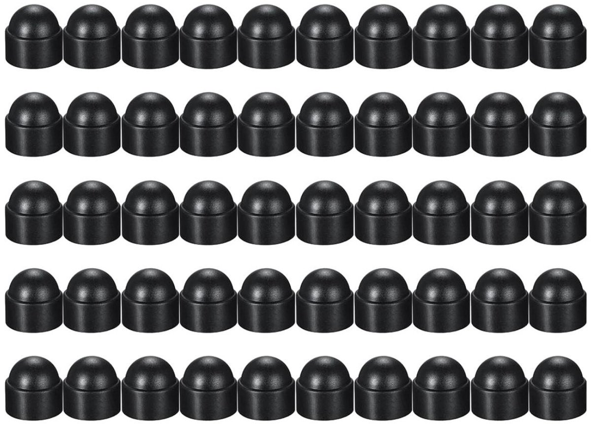TuseRxln M10 Moer - Anthraciet - Geschikte M10 Cap Nut voor 17mm Wijzer - 50 Stuks - Voor Technische En Decoratieve Toepassingen
