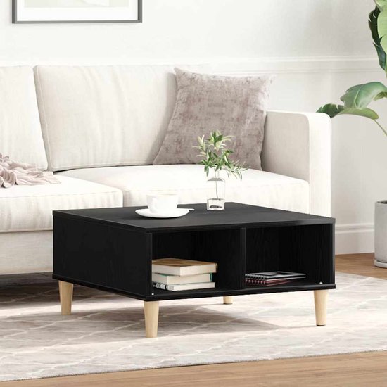 vidaXL - Table basse - Zwart - Chêne - 60 x 60 x 30 cm - Fabriquée en bois d'ingénierie