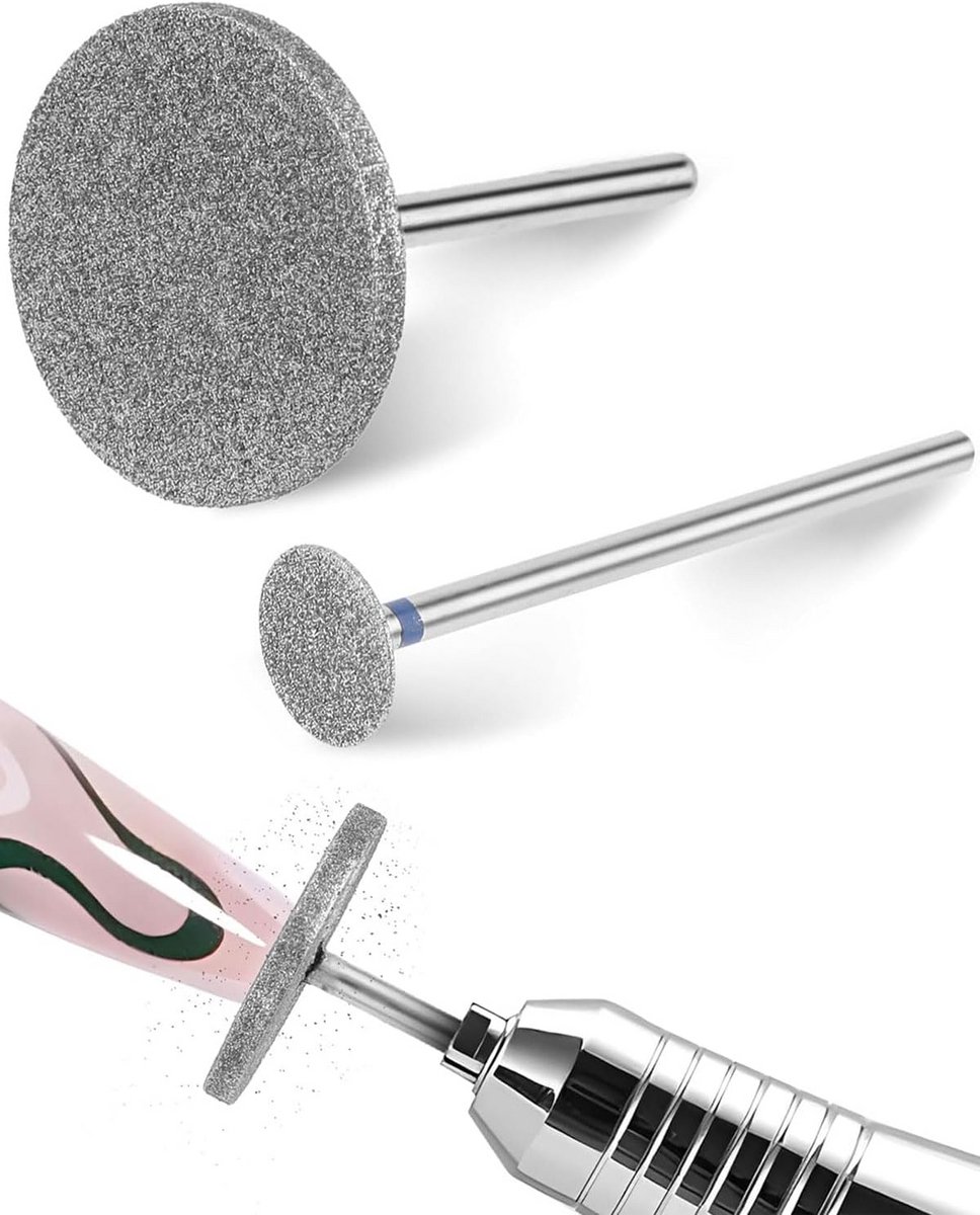 2-Delige Nagelboor Set met Carbide en Schijven voor Manicure en Pedicure