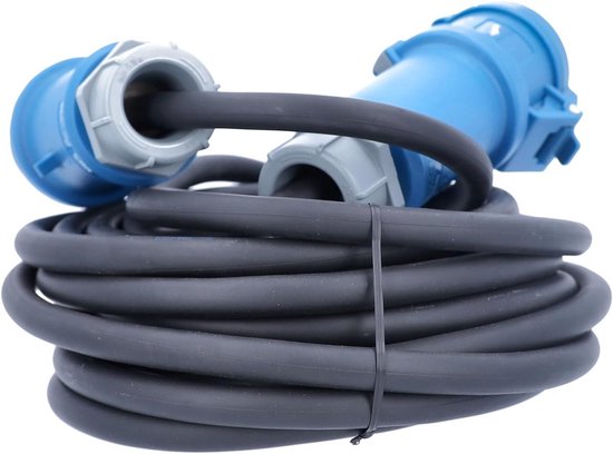 CEE Verlengkabel 10 Meter 230V 32A 3-polig IP44 Zwart - Krachtstroom