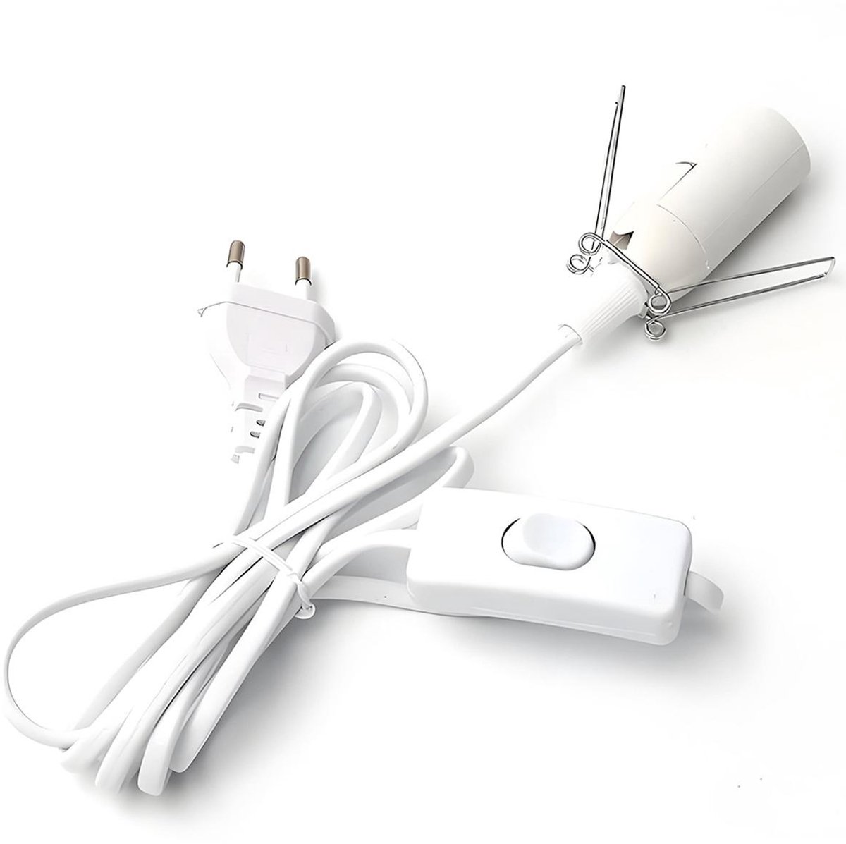 TuseRxln Zoutlamp Snoer - E14-lichtsnoer - 1.8 M Met Schakelaar En Standaardstop - 1 - Voor Zoutlampen Wit