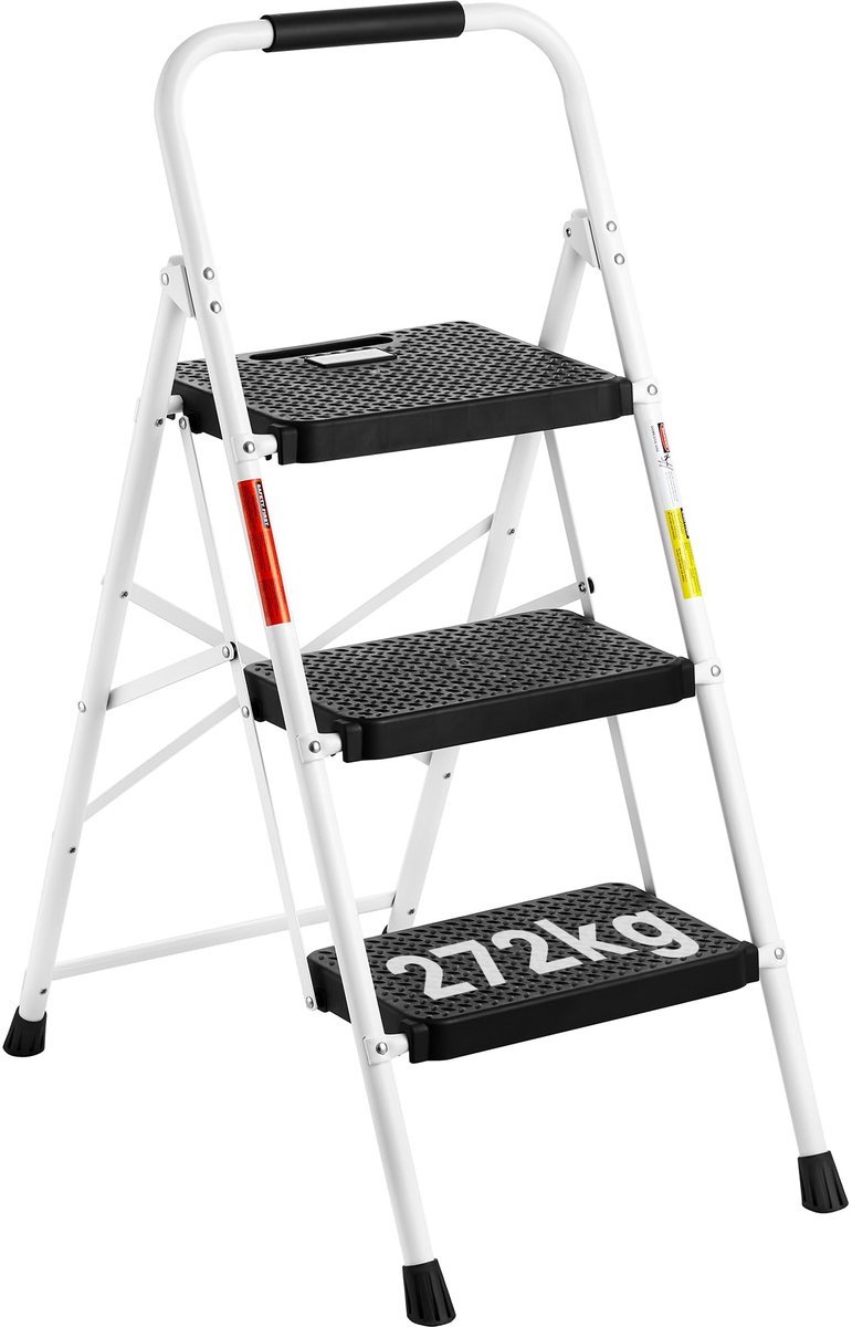 Stunq® Veilige en Stabiele Inklapbare Trapladder met Drie Brede Antislip Treden voor Binnen- en Buitengebruik