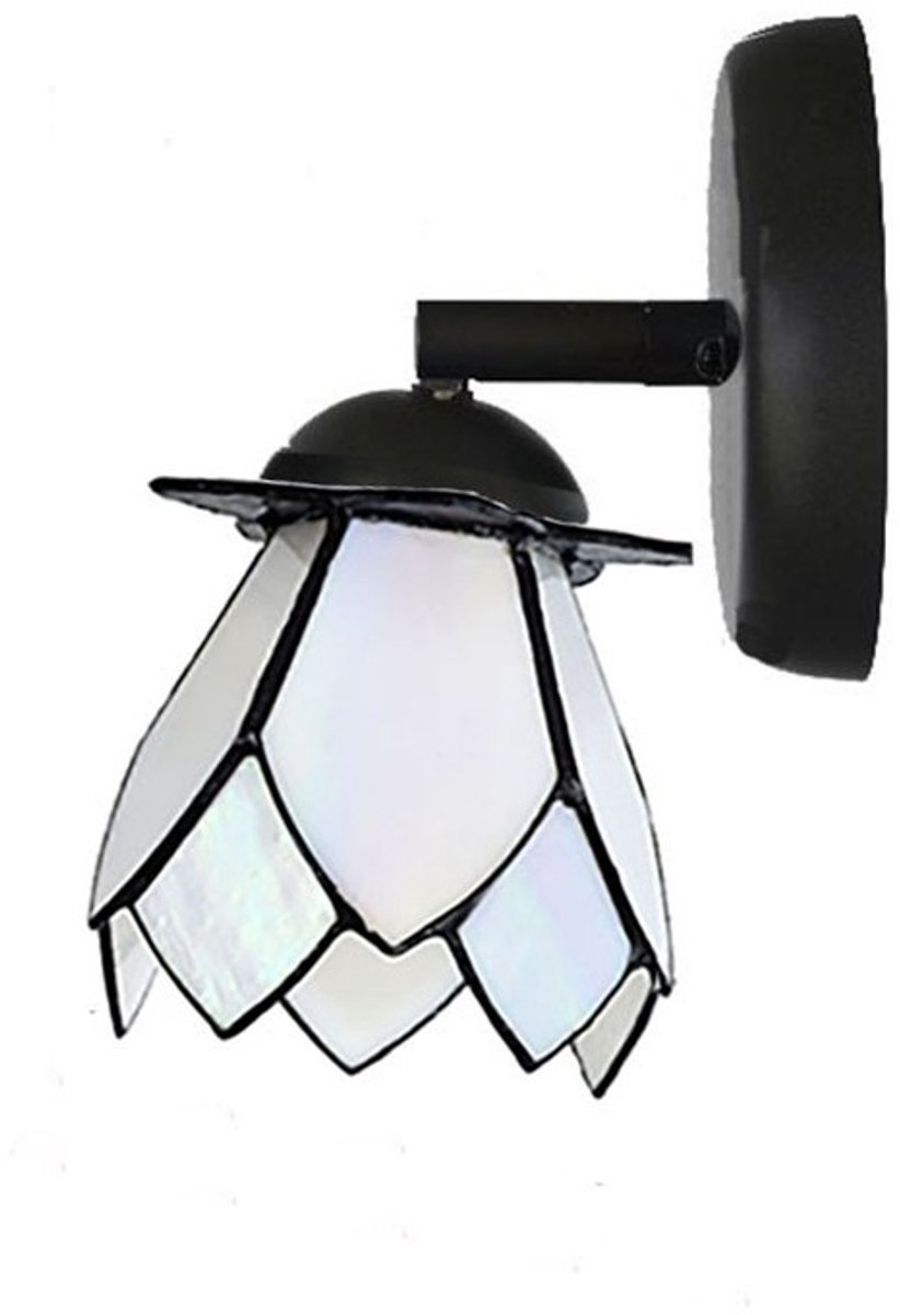 Coloured by Art Tiffany Spot zwart met White Lotus - Art Deco Trade Nikkel
