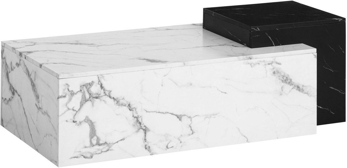 Sky Style Pairfect Marmer Wit/Zwart Salontafel Rechthoek