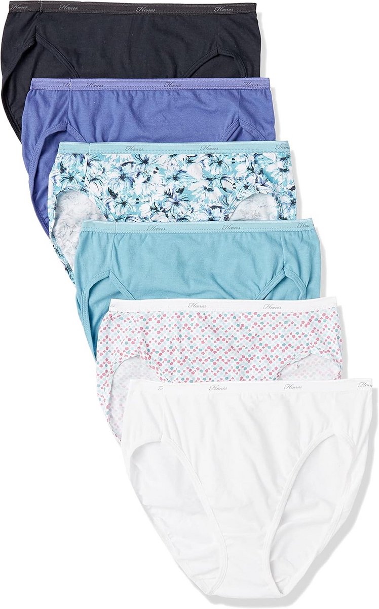 Voordeelverpakking 10x Dames Ondergoed Hi-Cut Katoen - Comfortabele Slipjes met Hoge Taille