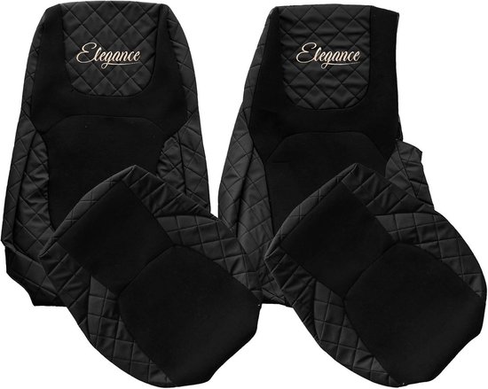 F-CORE Stoelhoezen vrachtwagen compatibel voor DAF XG XG XF NG 10.21- Passagier opvouwbare Bijrijders zonder tafel CHAMPAGNE