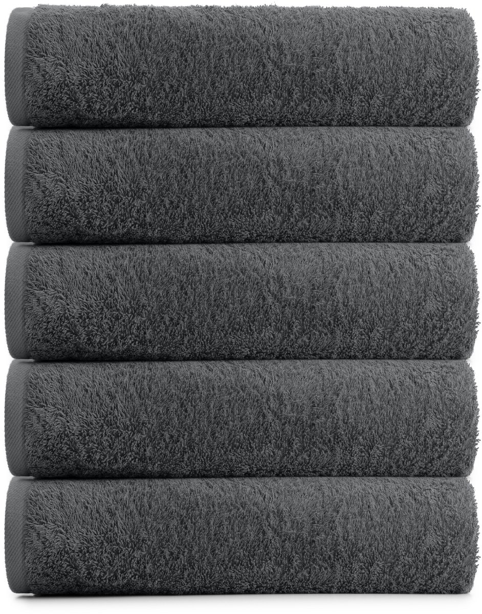 RELAKZ - Steel Grey - Handdoeken - 7-Pack - 100% Katoen - 550 GSM - 50x100 cm - Zacht en Absorberend
