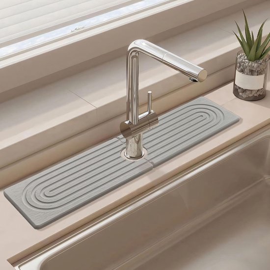 Tapis d'évacuation en pierre pour éviers - Tapis d'évacuation de cuisine - Tapis dur absorbant et à séchage rapide en terre de diatomée - Tapis de lavage à main pour l'évier - Bac d'évacuation pour cuisine et salle de bain - Tapis de robinet