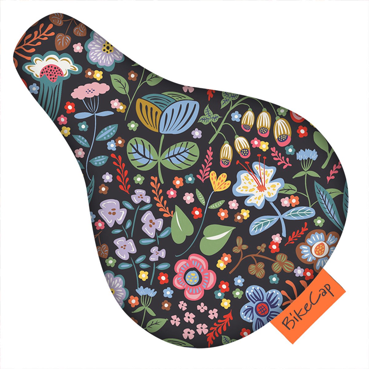 BikeCap Zadelhoesje Kids Parc Floral black | Fietszadelhoes - Fietszadeldek - Stof en waterafstotend