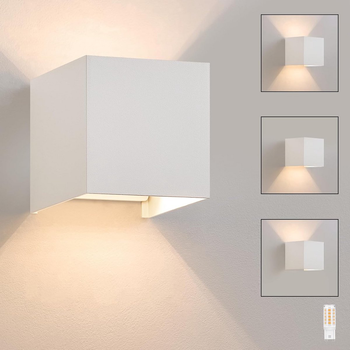LED Wandlamp Binnen en Buiten Warm Wit IP65 Up/Down Verlichting voor Huis, Trap en Hal
