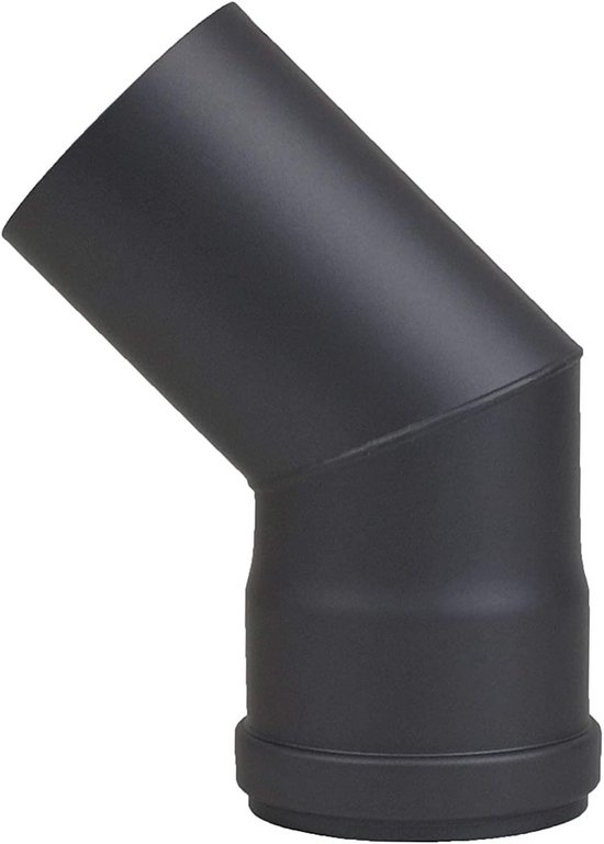 bocht 90 graden zwart 80 mm | Pelletkachel Home