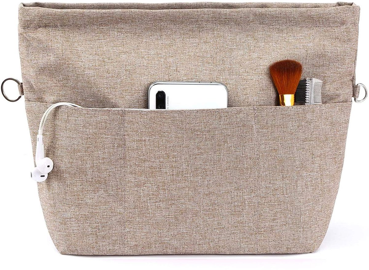 IMPERATORIS® Tas in Tas Organizer - Binnentas voor Handtas - Vilt - Met Veel Vakken - Houdt Tas Georganiseerd en in Vorm - Extra Klein - Lichtbruin