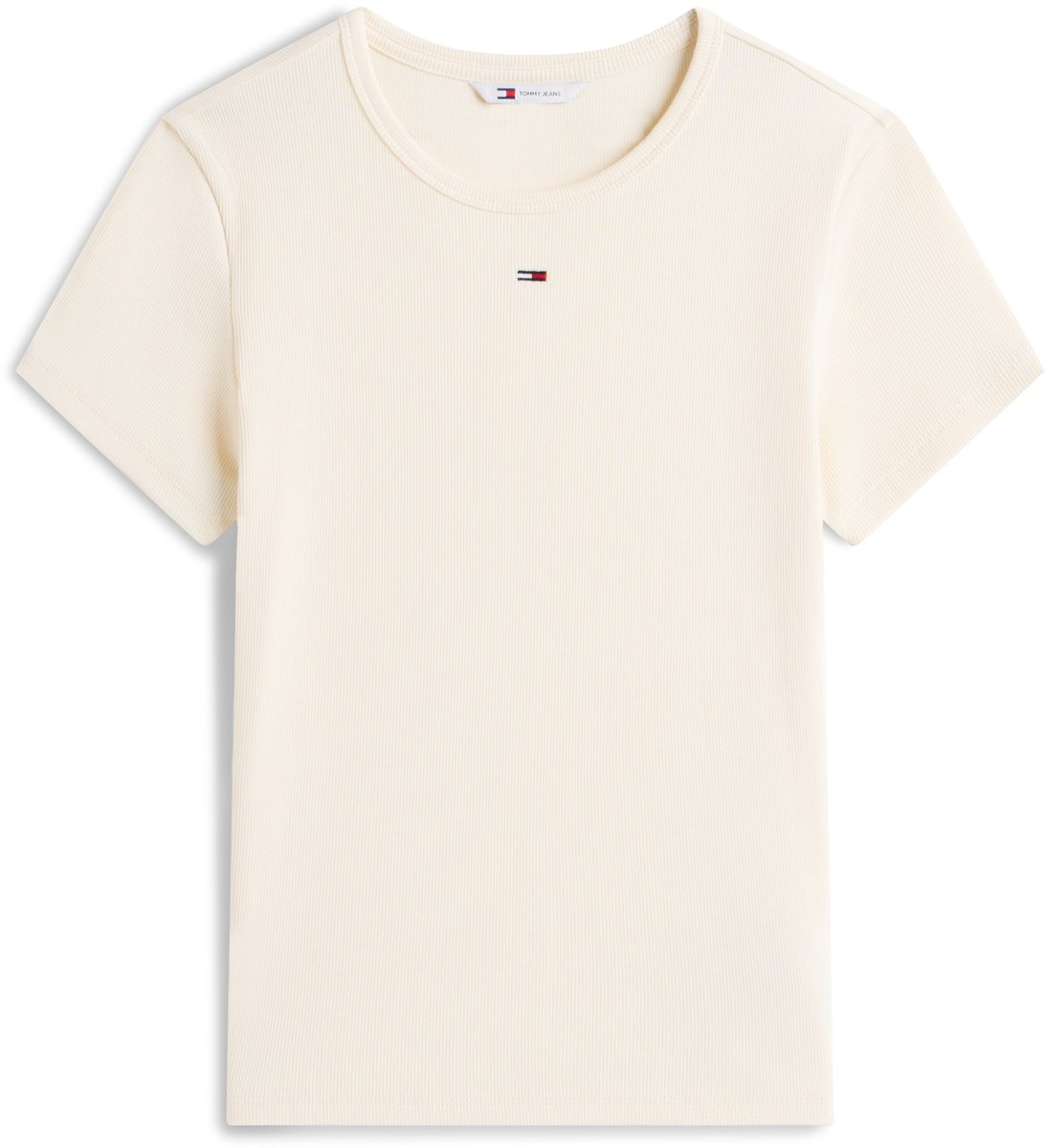 Tommy Jeans T-shirt Tjw Slim Essential Rib Ss Ext Dw0dw17383 Aa7 Almost Dames Geel
