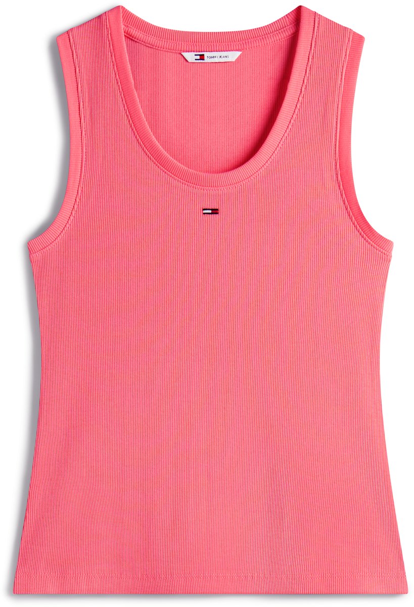 Tommy Jeans Top Tjw Essential Rib Tank Ext Dw0dw20673 Tie Tropical Blush Dames Roze