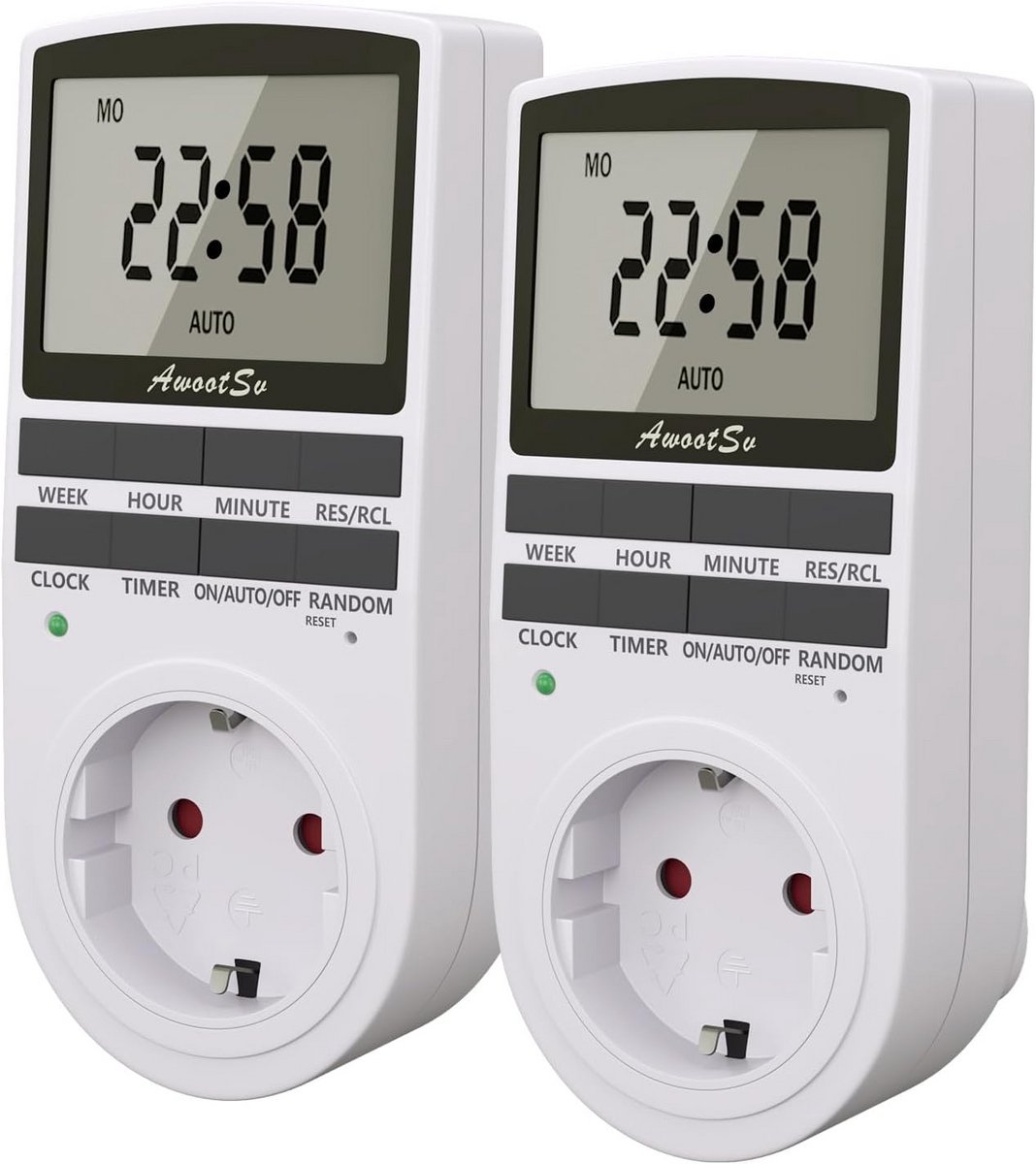 Digitale weektimer met LCD-scherm voor elektrische apparaten (2 stuks)