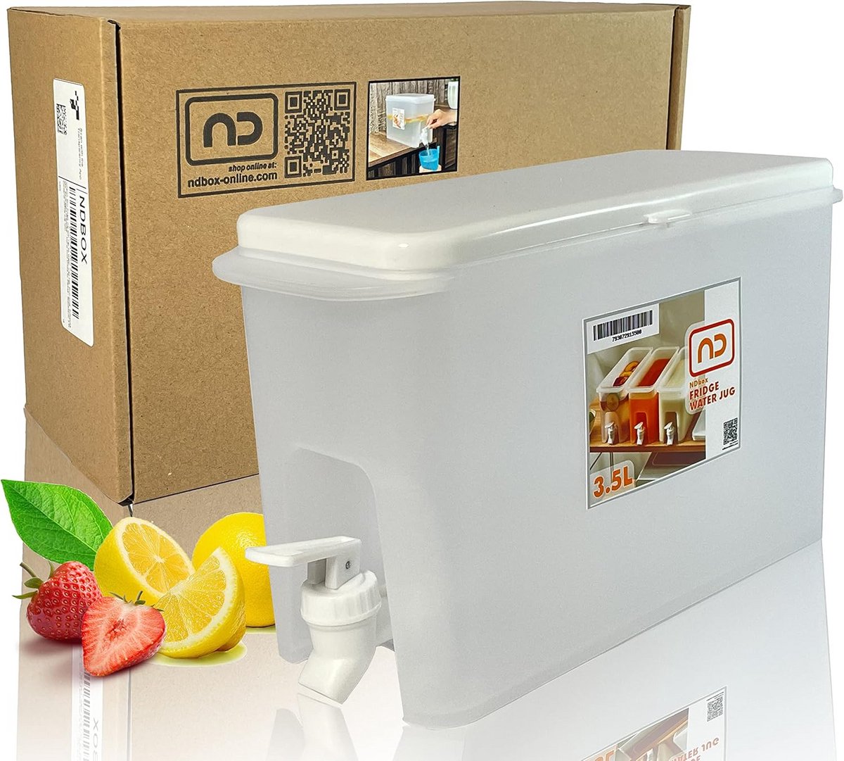 Slanke drankdispenser met kraan 3,5L voor Koelkast - Koude en Warme Dranken