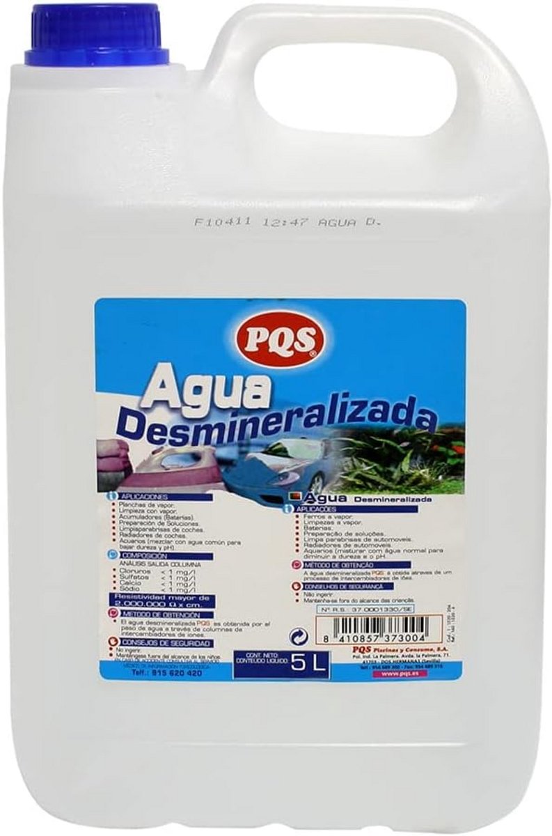 Gemineraliseerd Water 5 Liter Kan - Zuiver Water voor Strijkijzer, Luchtbevochtiger en Laboratorium