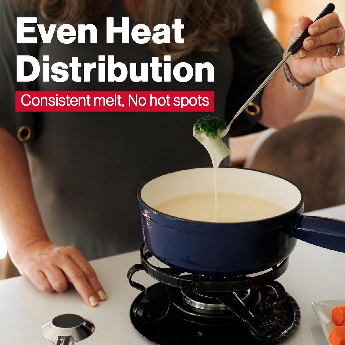 Luxe Gietijzeren Kaasfondue Set 9-Delig voor Alle Warmtebronnen – foto 5