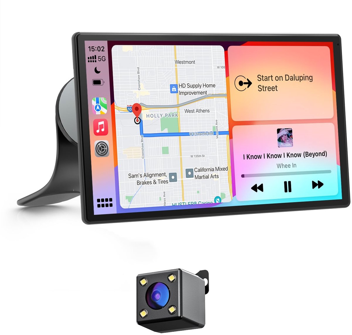 RC07 Geschikt voor Carplay Scherm 9 Inch - Geschikt voor Android Auto Scherm - Geschikt voor Apple Carplay - Navigatiesysteem Auto - HD Achteruitrijcamera - Touchscreen - AUX - FM - Universeel - bluetooth & wifi – Zwart