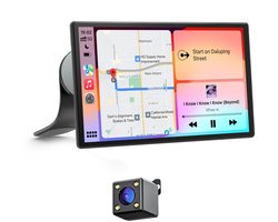 RC07 Geschikt voor Carplay Scherm 9 Inch - Geschikt voor Android Auto Scherm - Geschikt voor Apple Carplay - Navigatiesysteem Auto - HD Achteruitrijcamera - Touchscreen - AUX - FM - Universeel - bluetooth & wifi – Zwart
