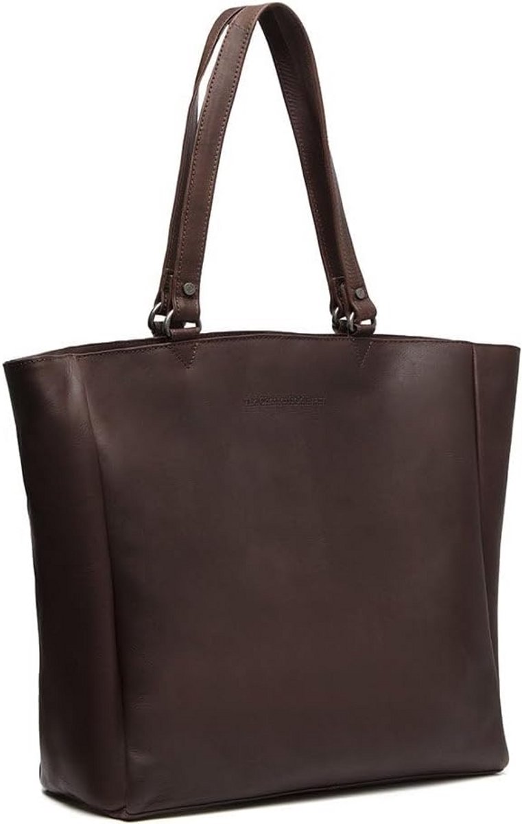 Leren Schoudertas Heren met Laptopvak Vintage Stijl 36 cm Bruin