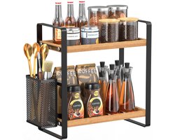 Koffie-organizer 2-laags koffiestation organizer met capsulehouder en lade, keukenblad organizer, koffiestation met opbergruimte voor koffiecapsules, koffie-organizer