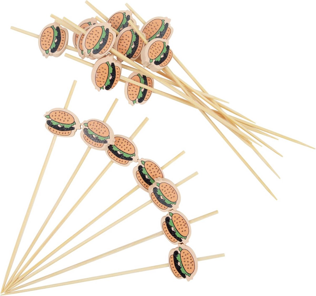 100 Houten Cocktailscholletjes Versiering voor Burgers en Feestjes