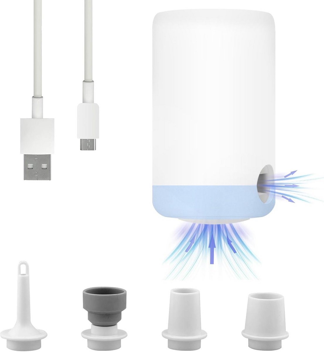 Draagbare 2-in-1 Elektrische Luchtpomp met 1500 mAh Batterij voor Opblazen en Afpompen