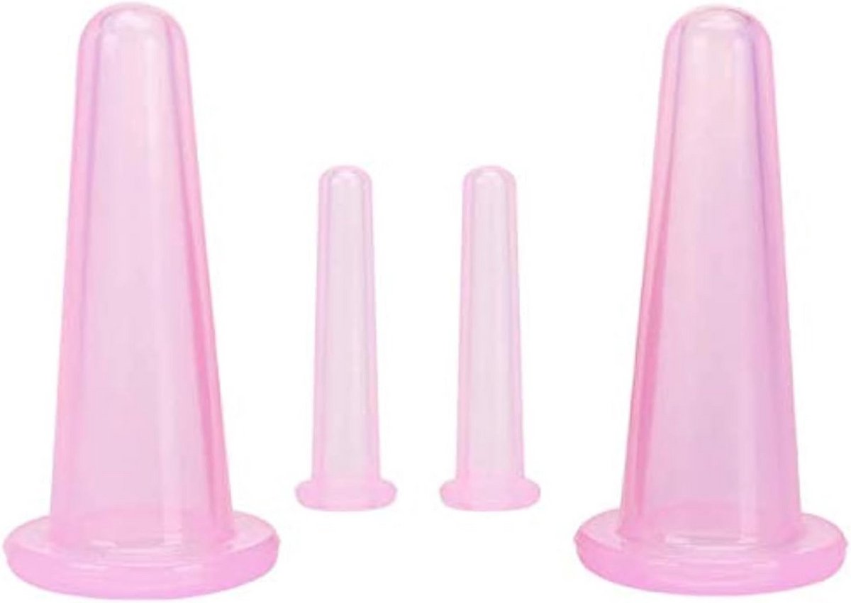 4 Stuks Gezicht Cupping Set: Anti Cellulite Behandeling & Oogmassage Cups (2 Small + 2 Large)