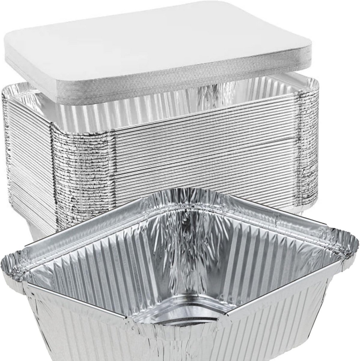 500 ml Aluminium Schaal met Deksel – Oven- en Vriezerbestendige Wegwerpschaal voor Maaltijdbereiding en Opslag