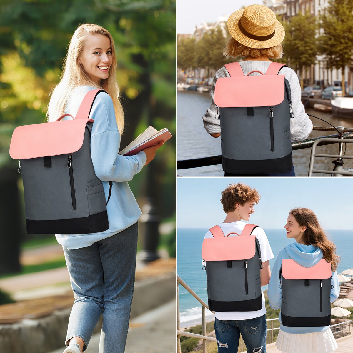 MODFU Dames Laptop Rugzak & Backpack – Lichtgewicht – Anti-diefstalontwerp met Borstband – Comfortabel voor Werk, School & Outdoor – Polyester & Nylon – foto 6
