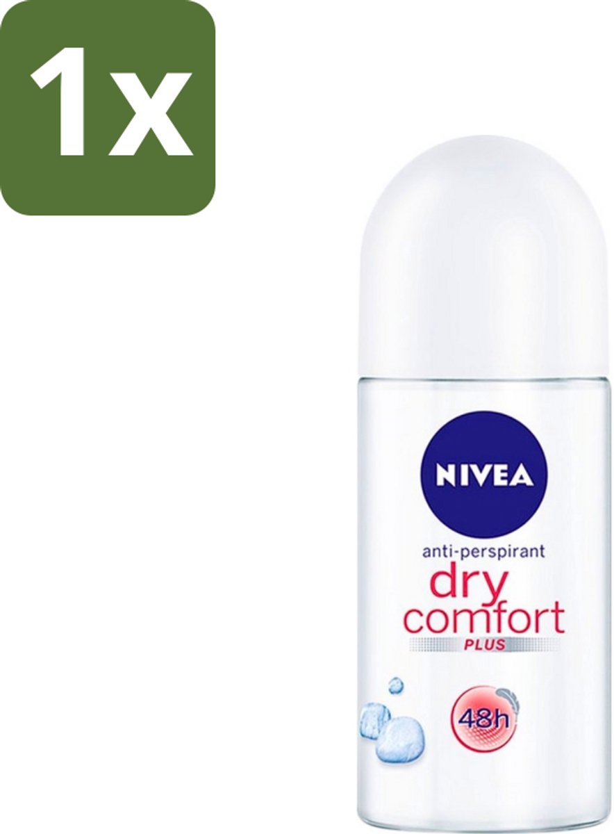 1 x Nivea - Deo Roll-On - Dry Comfort Plus - 48 Uur Lang Werkend - 50 ml - NIVEA Deodorant Roller - Anti-transpirant - 48 Uur Bescherming - Dry Comfort Plus - Zweetbestendig