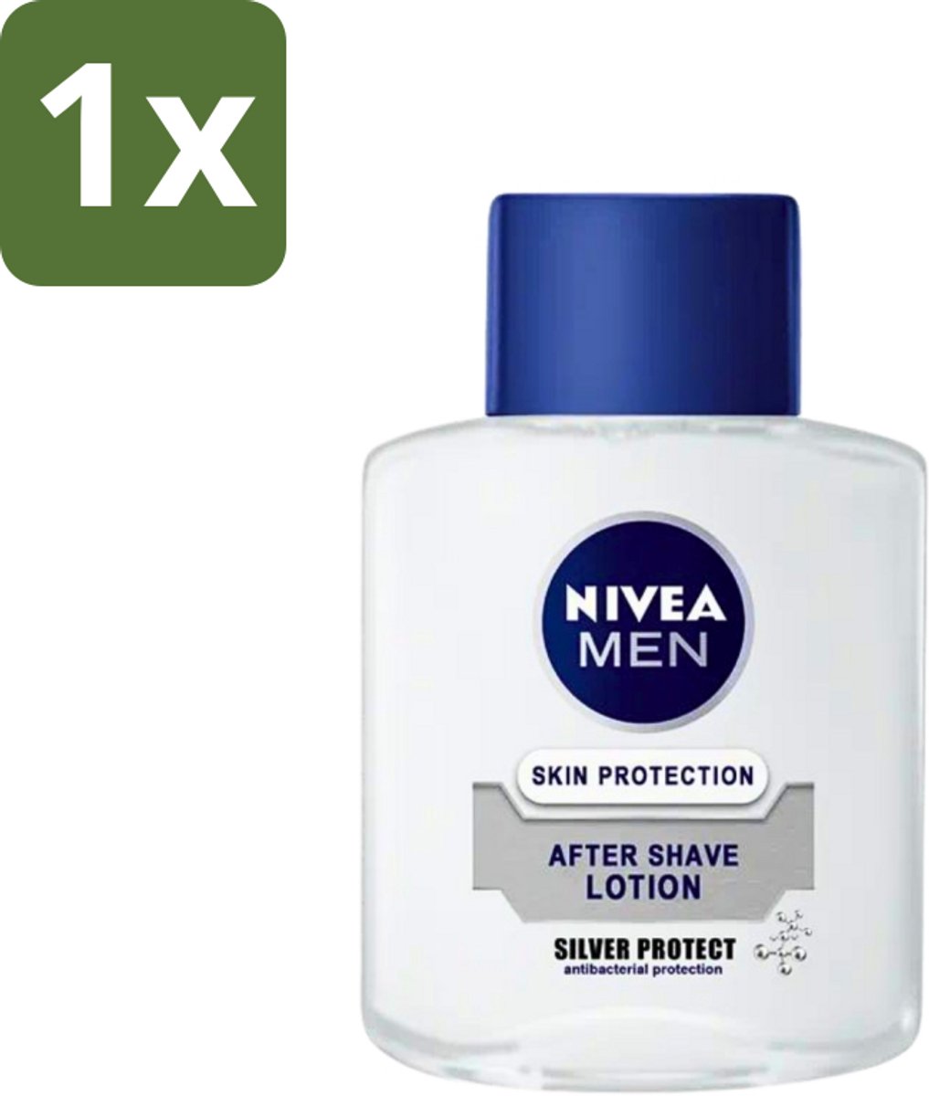 1 x Nivea Men - Skin Protection After Shave Lotion - Silver Protect - 100 ml - Aftershave Lotion - Huid Verzorging - Scheren Na - Roodheid Verlichten - Irritatie Verlichten