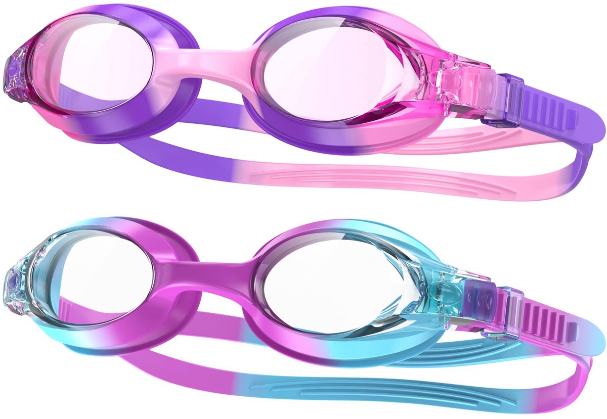 IMPERATORIS® Zwembril - Zwemmersbril voor Volwassenen - Anti-condens en UV Bescherming - Verstelbare Riem - Waterdicht - Siliconen - 2 Stuks - Roze/Paars