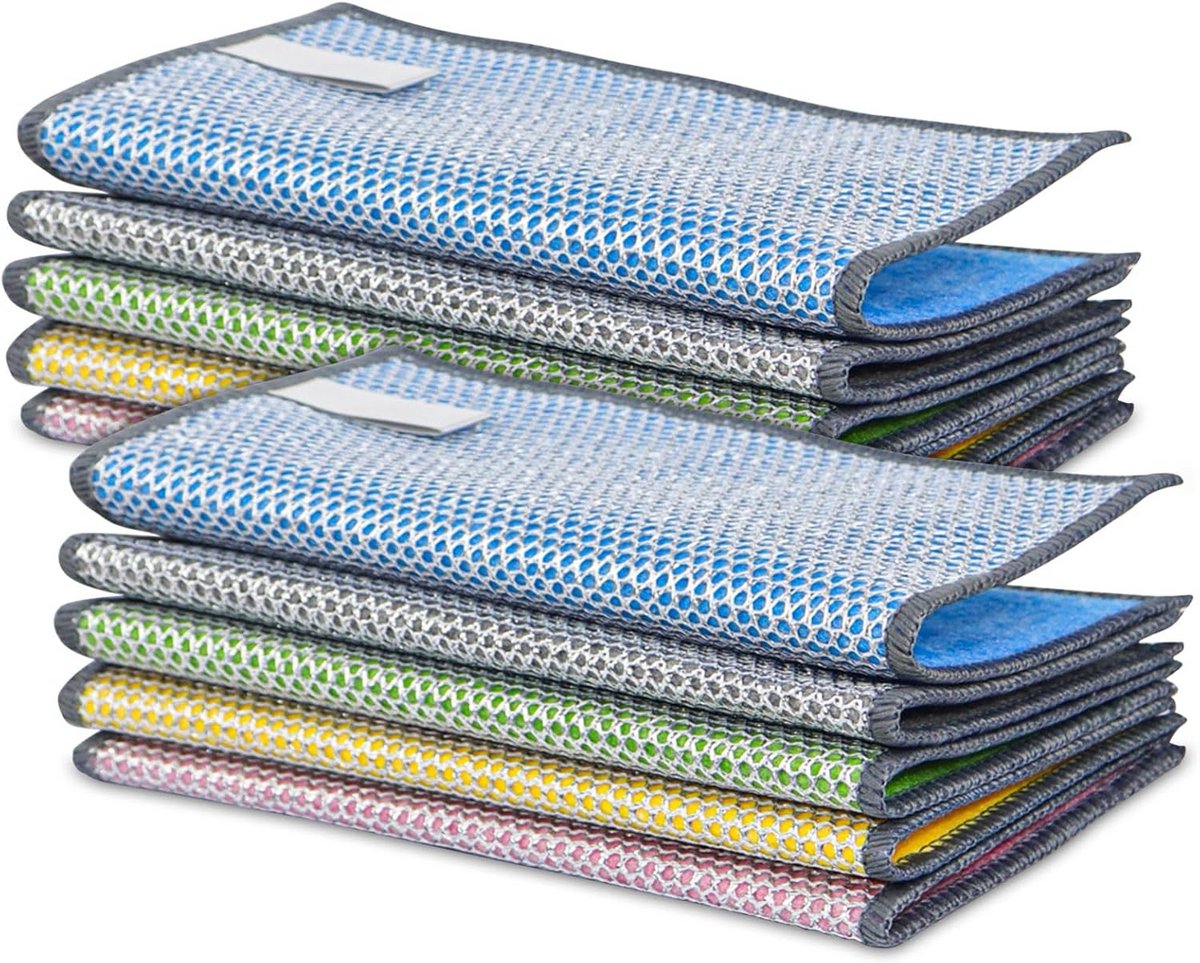 Herbruikbare Schuur- en Poetsdoeken voor Keuken - 10 Stuks