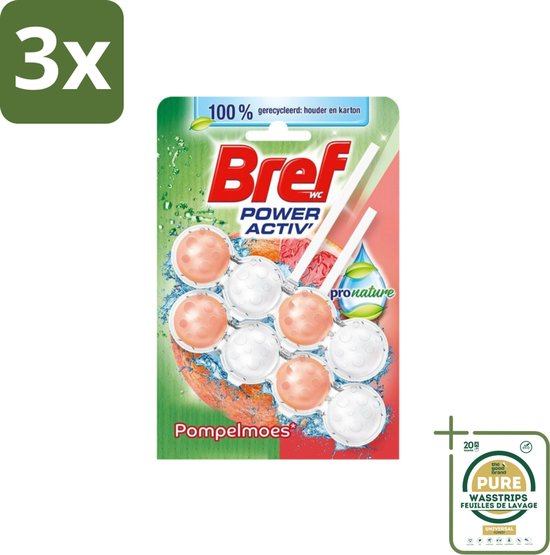 Foto: 3 x bref toiletblok pronature pompelmoes duo pack grootverpakking koffiezetapparaat koffiezetapparaat koffiezetapparaat