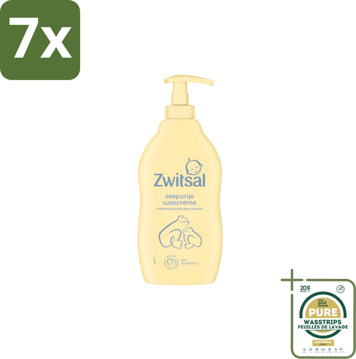 7 x Zwitsal Zeepvrije Wascréme 400 ml - Grootverpakking - Zwitsal - Zeepvrije Wascréme - Wasmachine - Wasmachine Crème - Wasmachine Crème 400 Ml