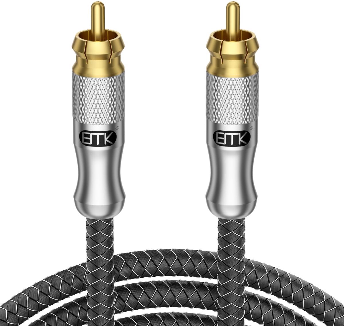 RCA Subwoofer Kabel Digitaal Coaxiaal Audiokabel Cinch naar RCA Split-Tip voor Luidsprekers en Soundbar (8m)