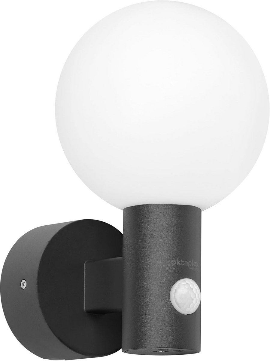 Ronde LED Buitenlamp met Bewegingsmelder Aluminium IP65 - 1600 Lumen Warm Wit Licht