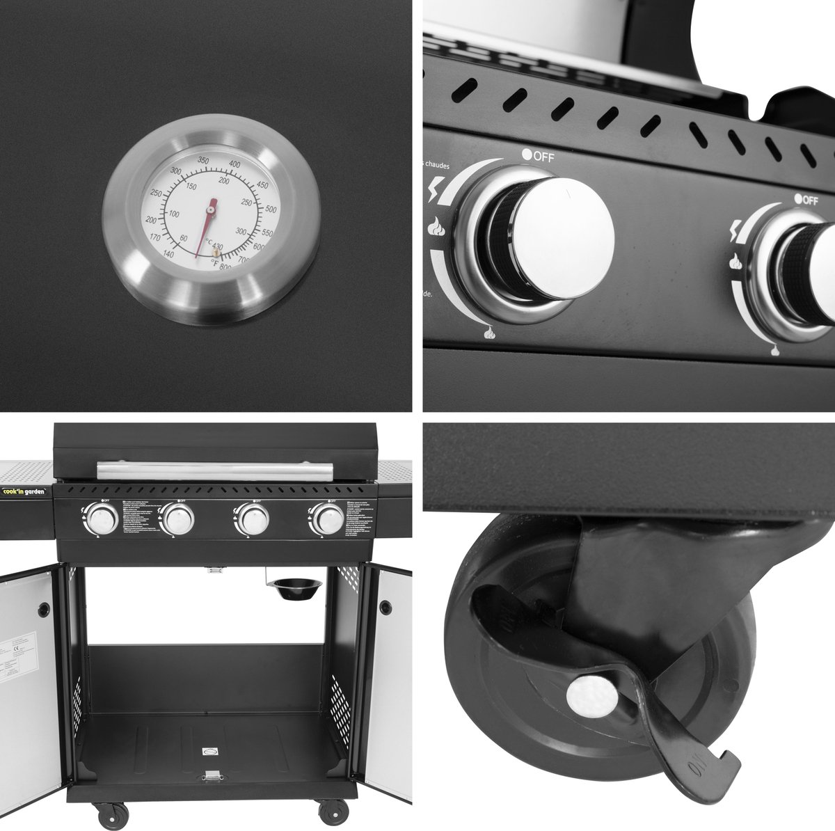 COOK'IN GARDEN - COOK'IN GARDEN - FYRA gasbarbecue met thermometer - 4 branders