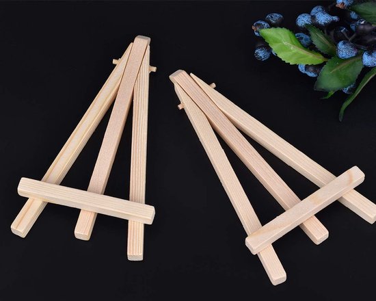 houten mini ezel standaard 8 stuks - tafel display ezels 15x8 cm