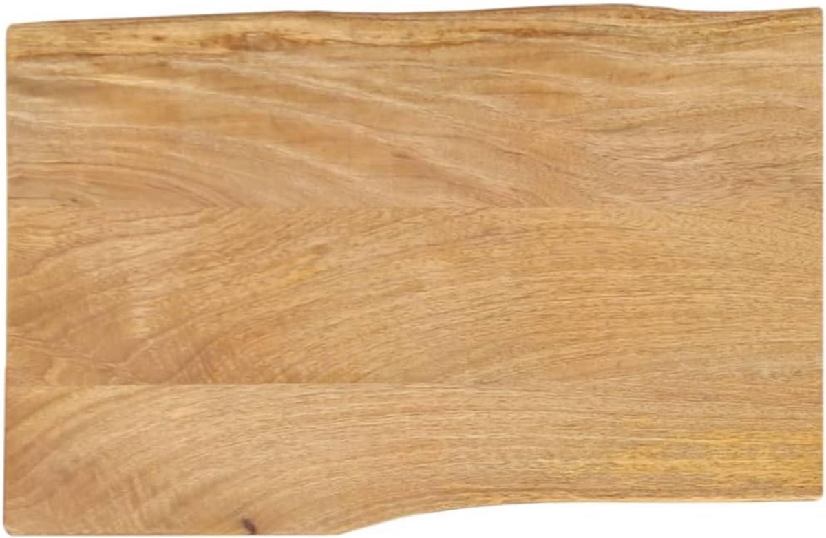 Massief Mango Houten Tafelblad met Natuurlijke Rand 60x40x2.5 cm - Decoratief Paneel