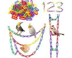 Daity 100 stuks - Kunststof kettingen - educatief speelgoed voor kinderen - gemengde regenboog DIY C-vormige kettinghaak schommel klimkooi speelgoed - geschikt voor vogels - suikereekhoorns - muizen - papegaaien