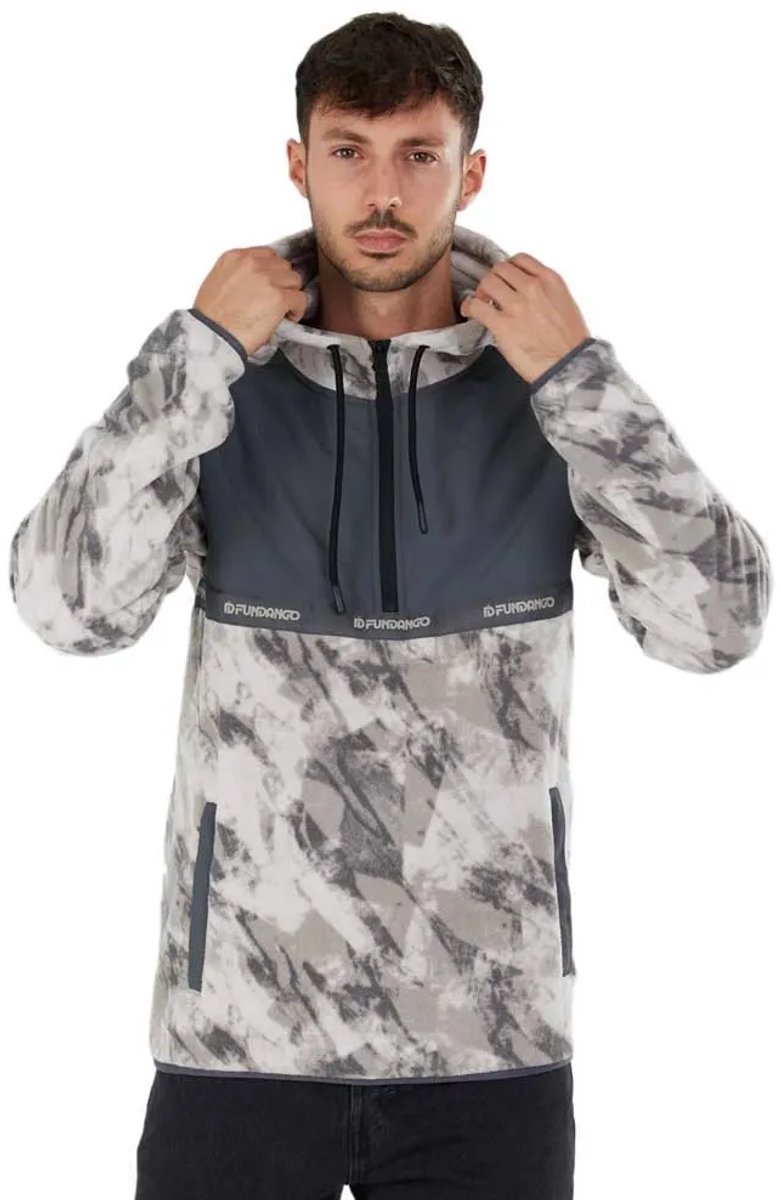 Fundango Exodus Hybrid Fleece Met Kap Grijs S Man