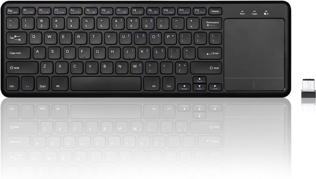 Draadloos Toetsenbord met Touchpad voor TV, Tablet en Smartphone - US QWERTY Lay-out