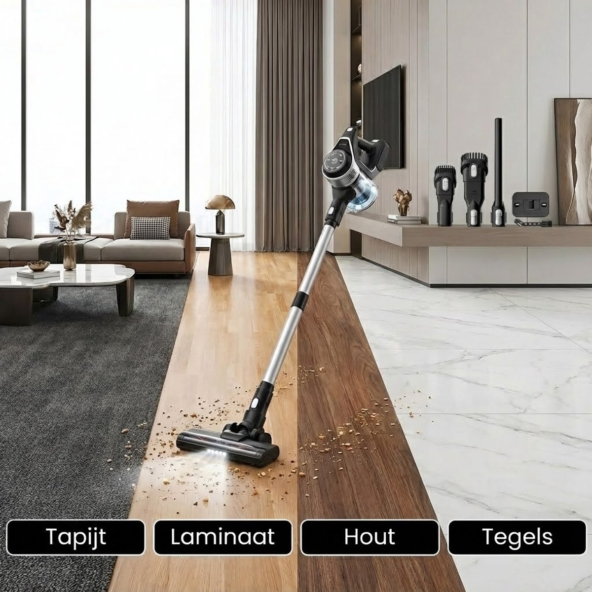 Powell Steelstofzuiger - Stofzuiger draadloos - Kruimeldief - afbeelding 3