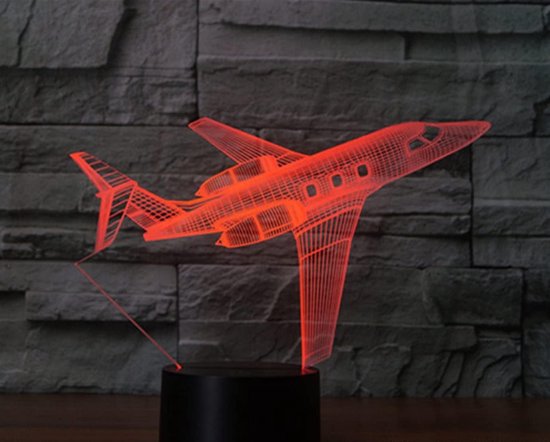 3D Vliegtuig Nachtlampje voor Kinderen - 16 Kleuren LED met Afstandsbediening | Cadeau Jongens en Meisjes — afbeelding 5